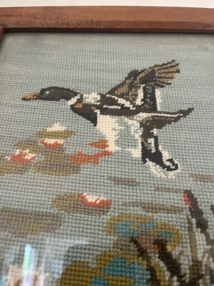 Antique embroidery Of Ducks - Image 2