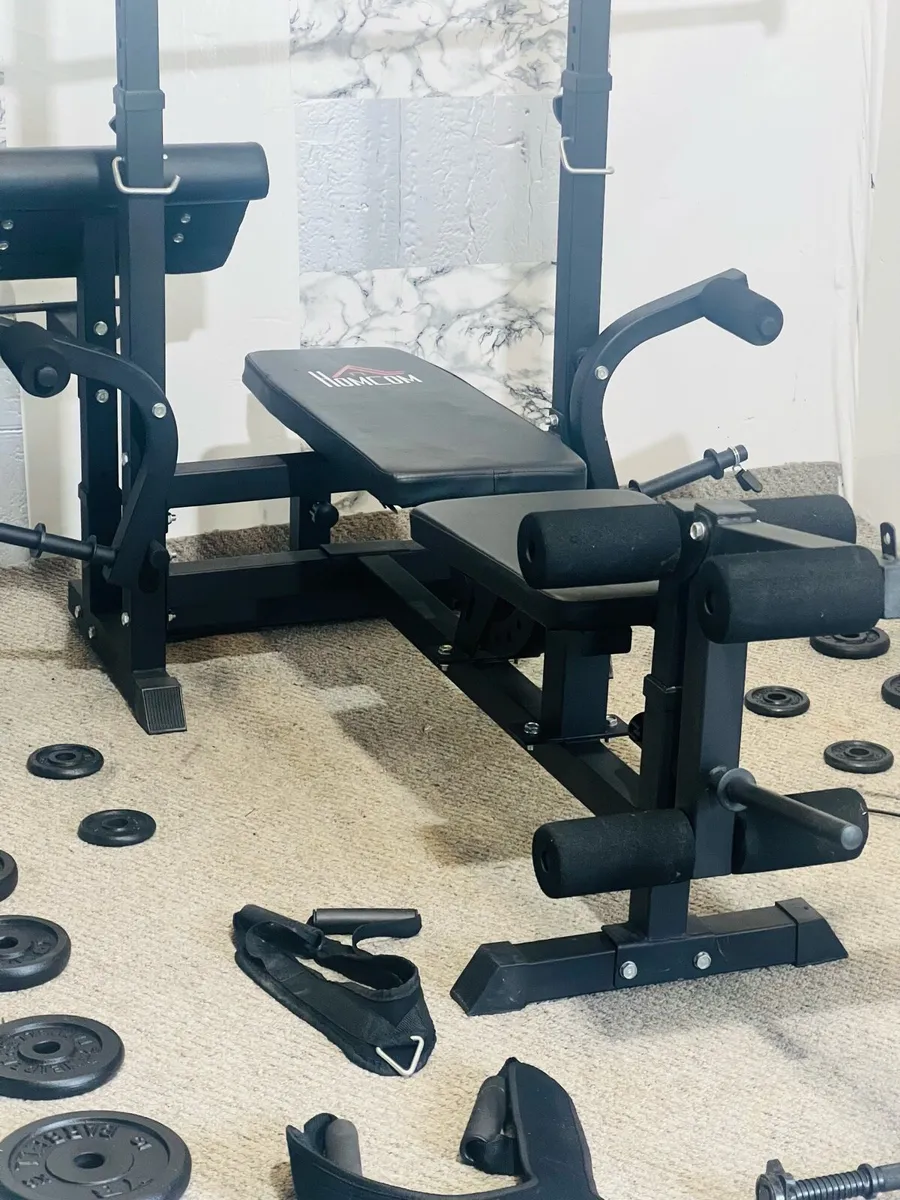 HOMECOM BENCH STEEL WEIGHTS BARBELL DUMBBELLS - Image 3