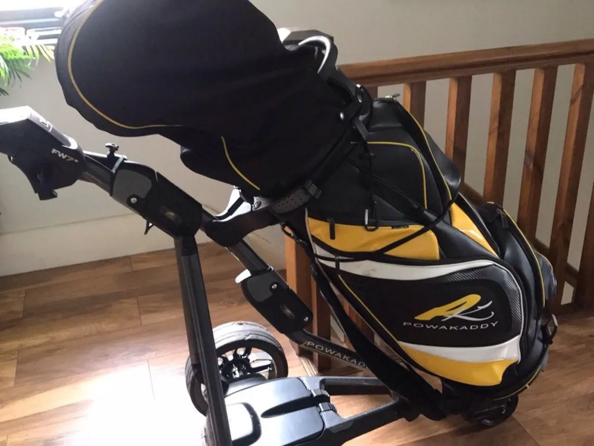 Power caddy Electric Golf cart + clubs - Image 1