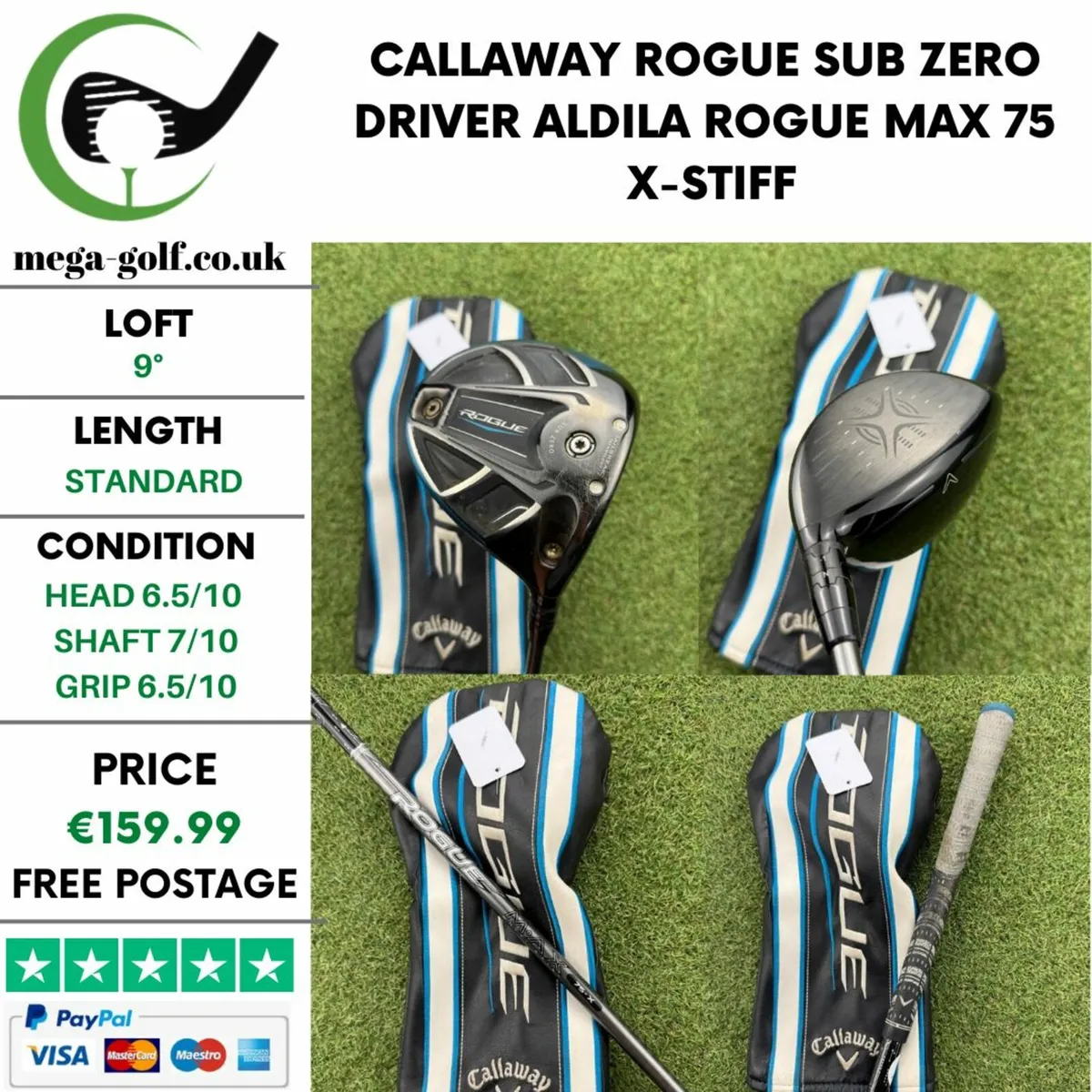 CALLAWAY ROGUE SUB ZERO DRIVER / 9° / X-STIFF - Image 1