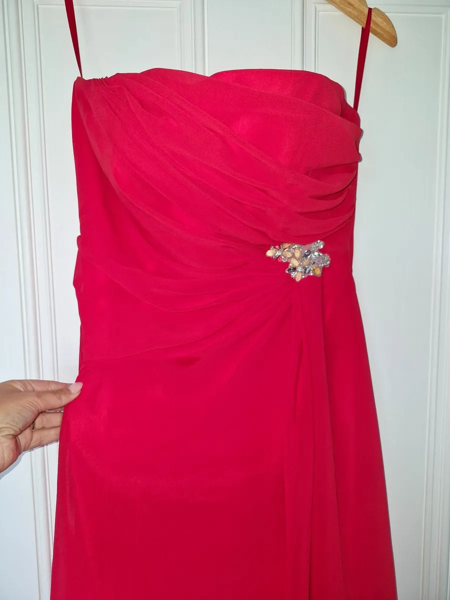 Matching bridesmaid and flowergirl dress - Coral - Image 3