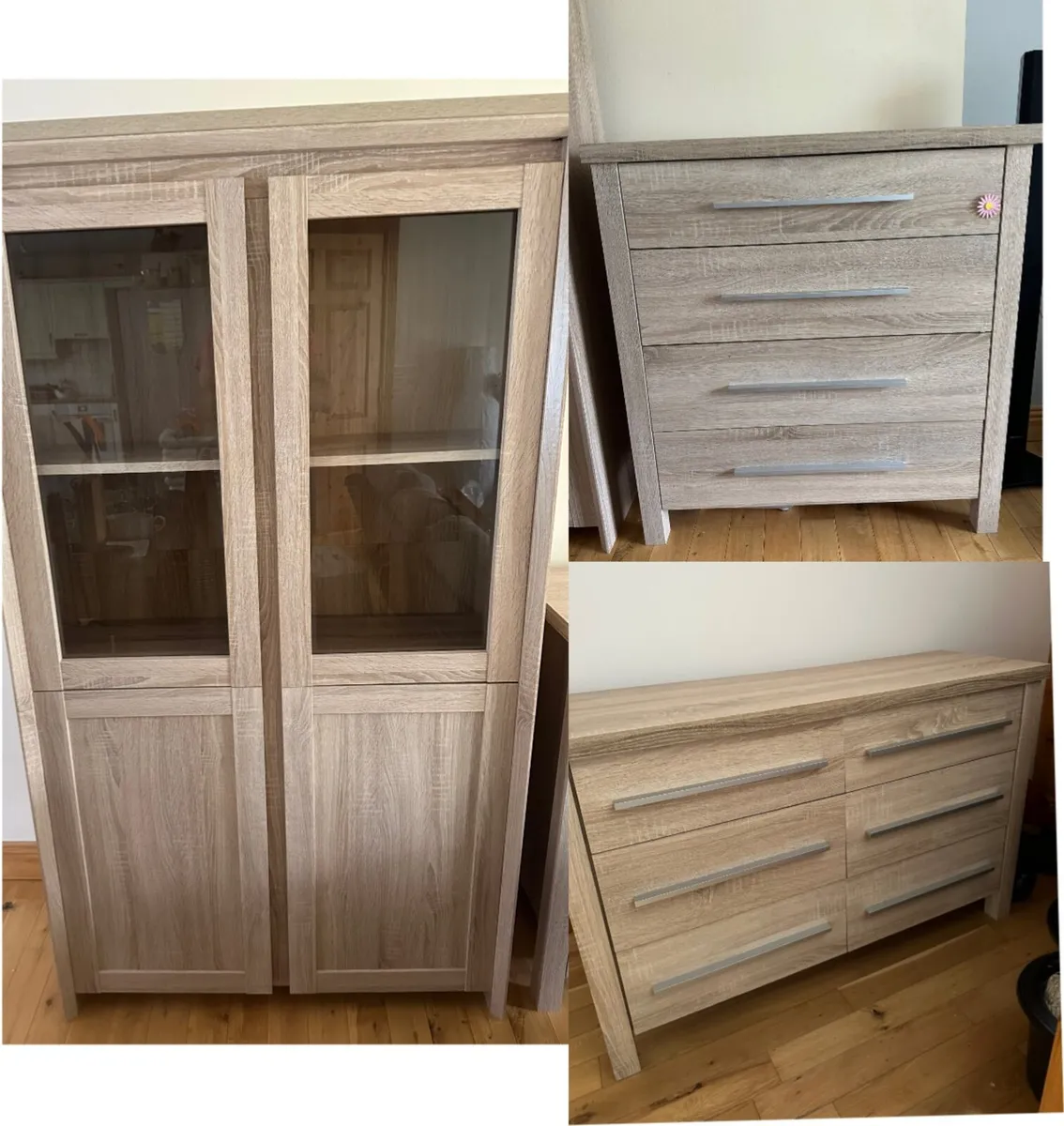 Set of 3 oak furniture - Image 1