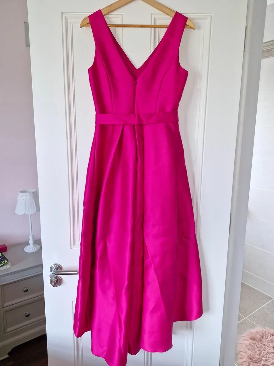 Cerise Pink Satin Dress - Image 3