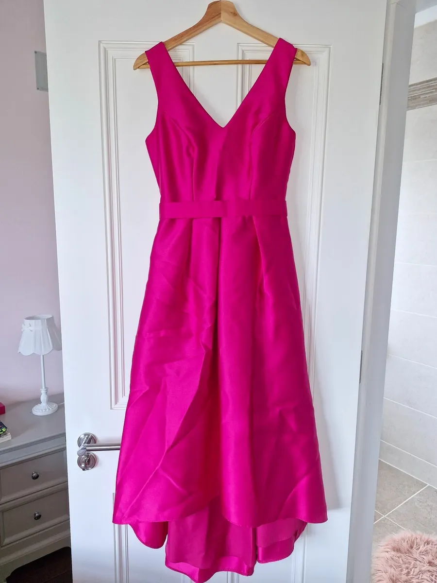Cerise Pink Satin Dress - Image 1