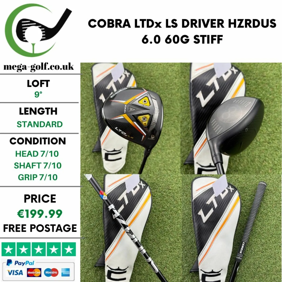 COBRA LTDx LS DRIVER / 9° / HZRDUS 6.0 60G STIFF - Image 1
