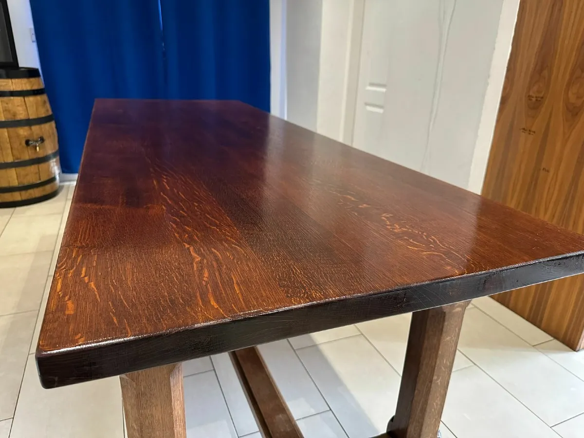 Solid Oak table with 6 chairs - Image 4