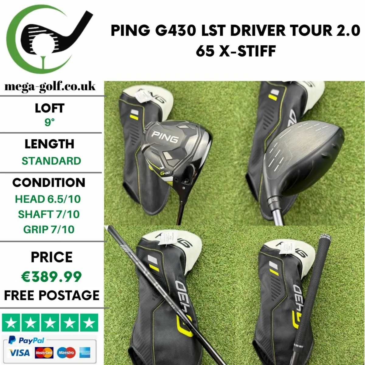 PING G430 LST DRIVER / 9° / TOUR 2.0 65 X-STIFF - Image 1