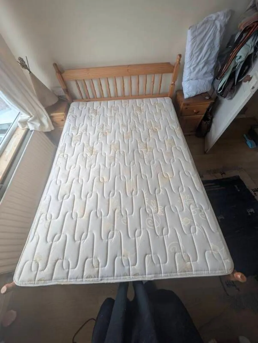 Double bed and mattress - Image 1