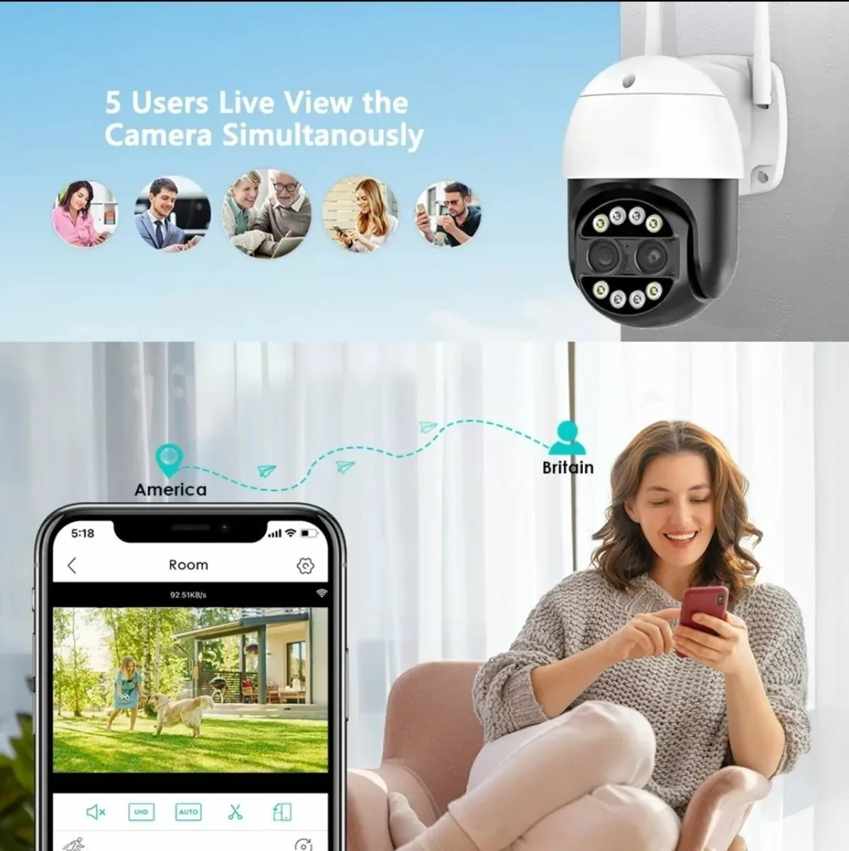 8MP Dual Lens WiFi PTZ Camera with Audio & Zoom - Image 4