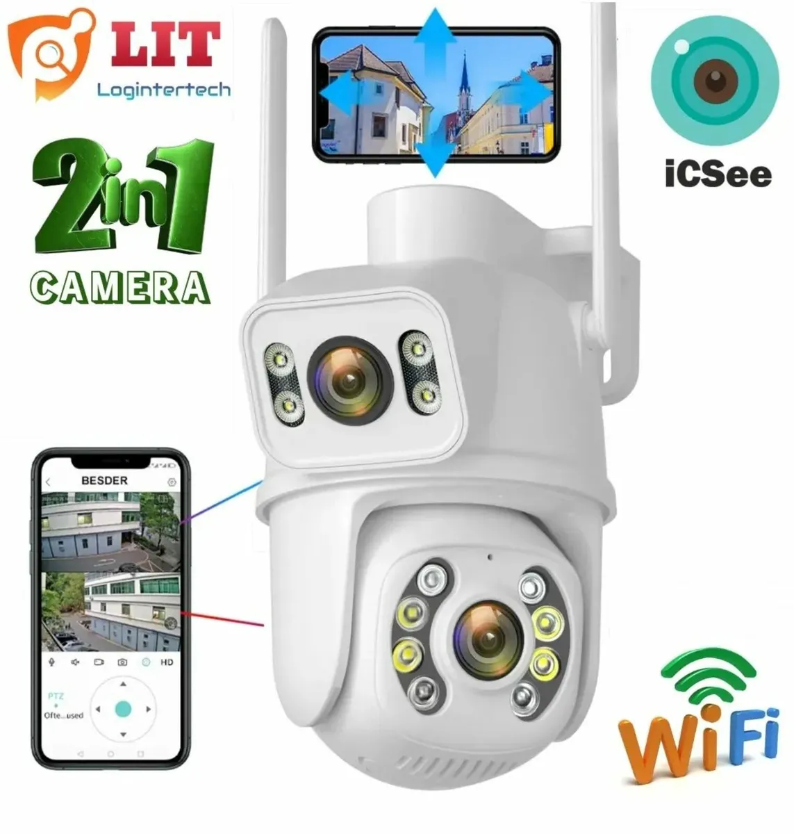 8MP Dual Lens WiFi PTZ Outdoor Security Camera - Image 2