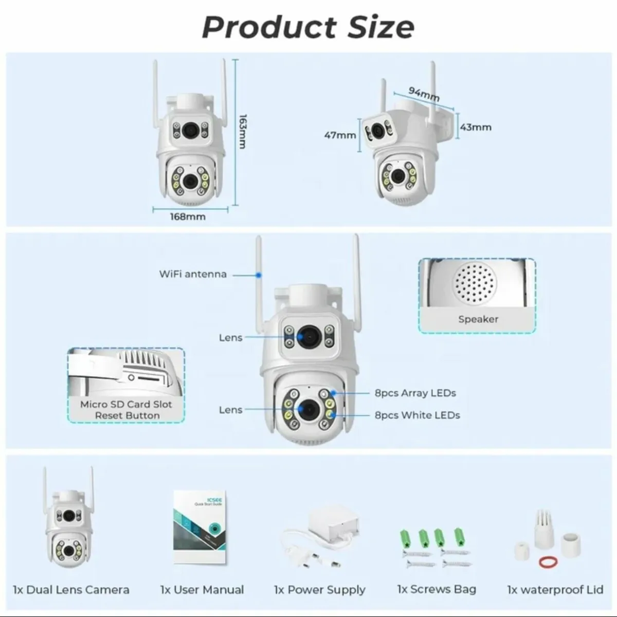 8MP Dual Lens WiFi PTZ Outdoor Security Camera - Image 4