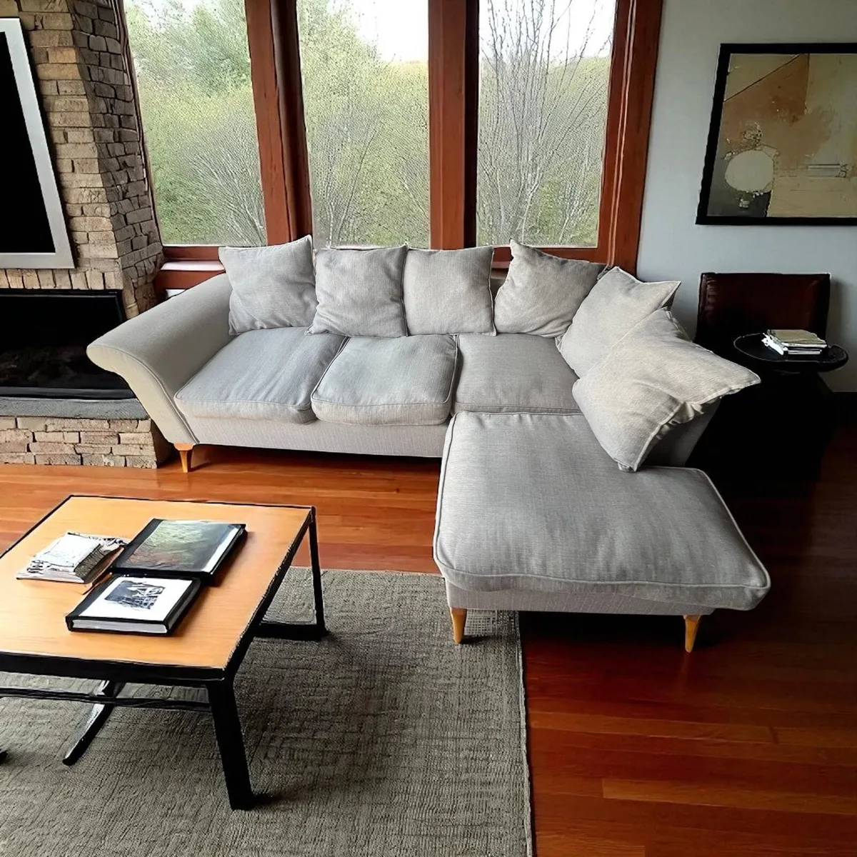 Grey corner sofa L shaped delivery available - Image 1