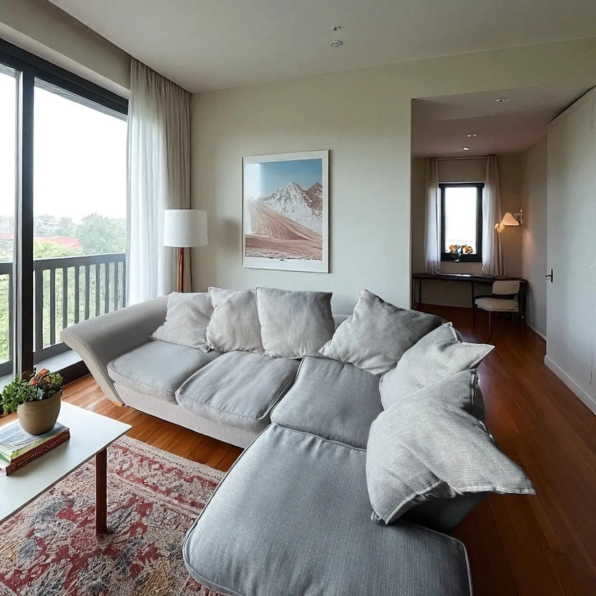 Grey corner sofa L shaped delivery available - Image 2