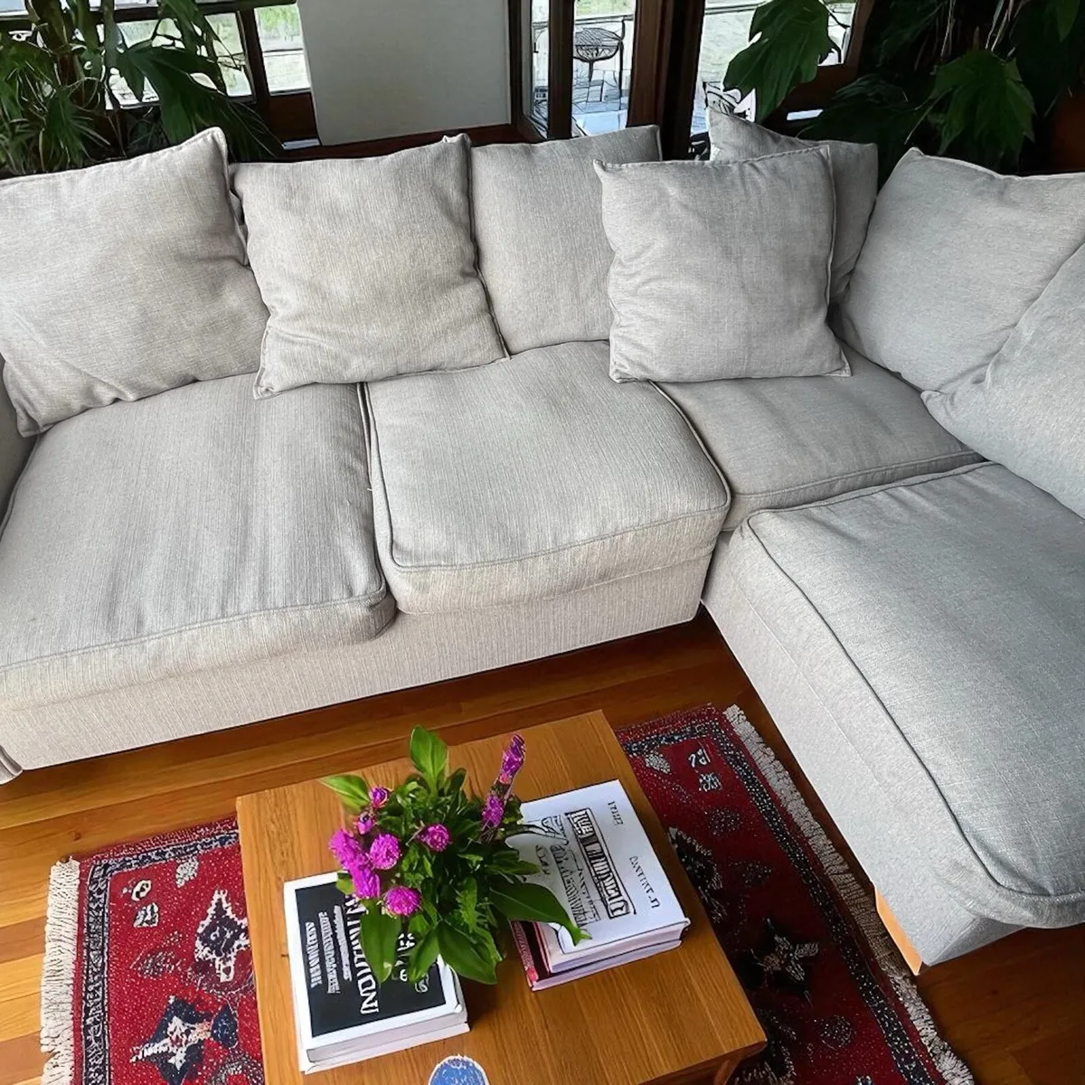 Grey corner sofa L shaped delivery available - Image 3