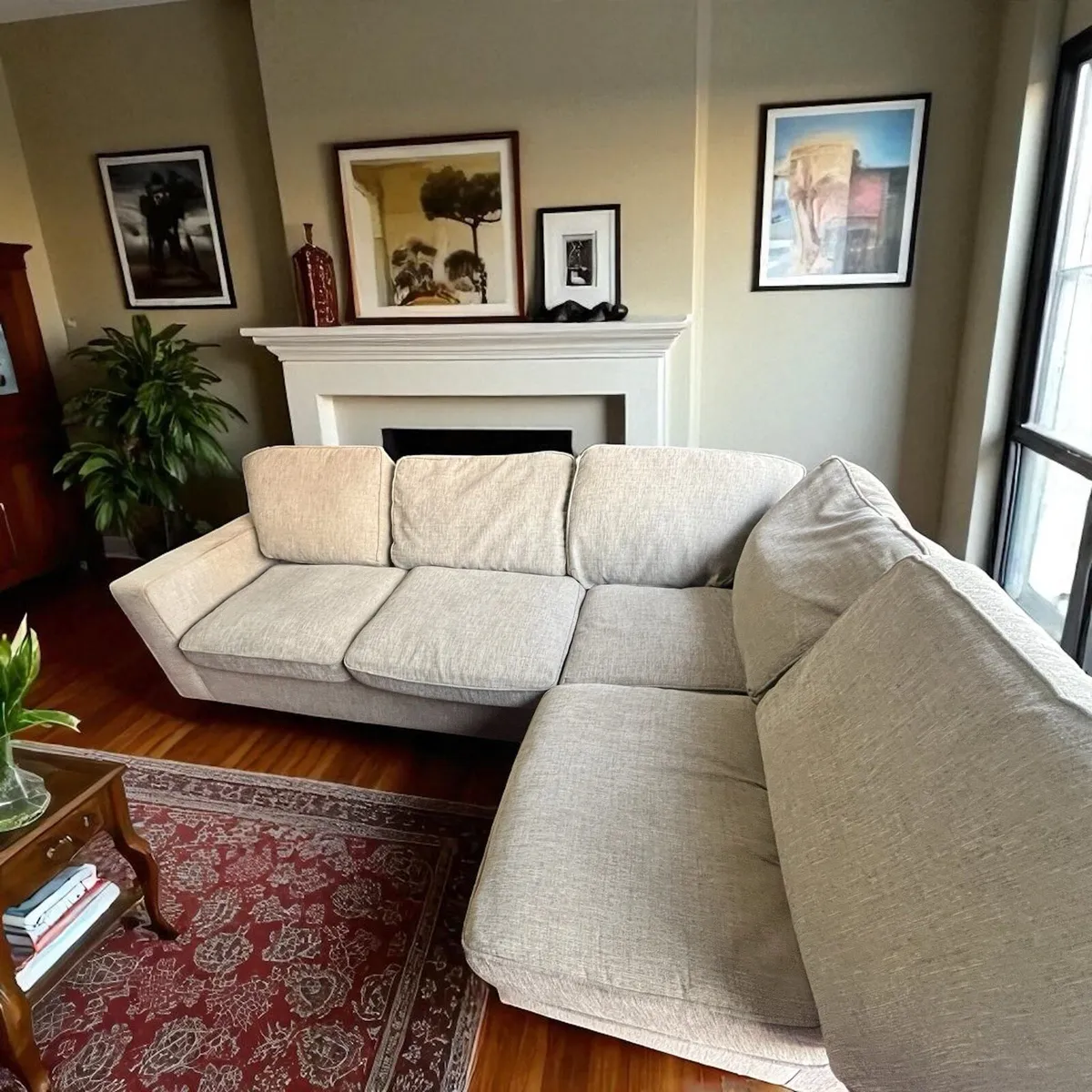 Large grey corner sofa L shaped couch - Image 1