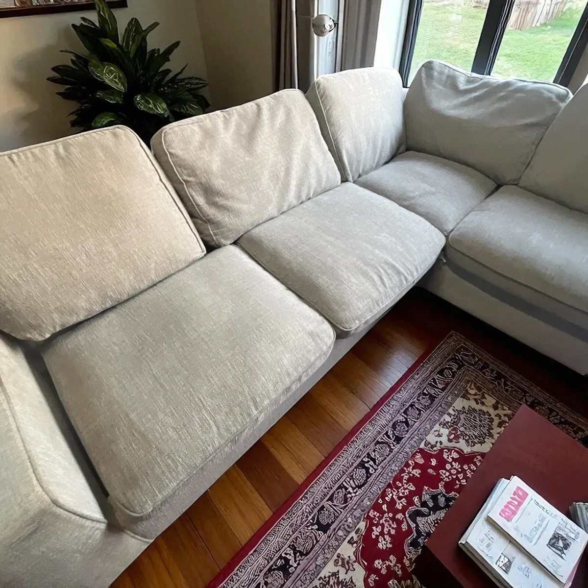 Large grey corner sofa L shaped couch - Image 2