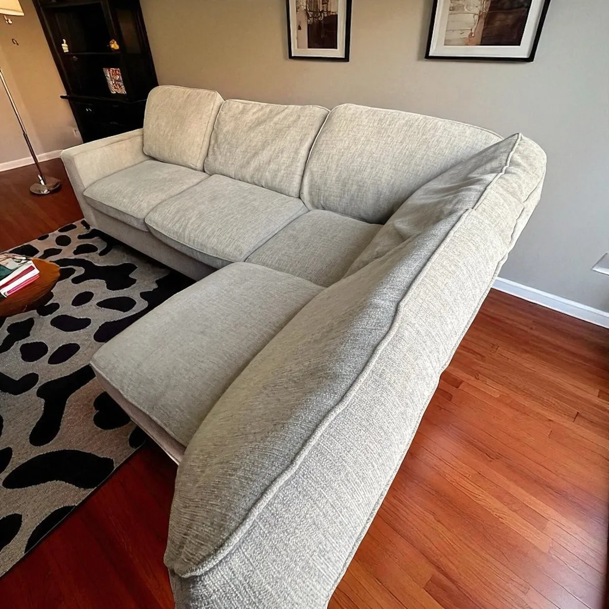 Large grey corner sofa L shaped couch - Image 4