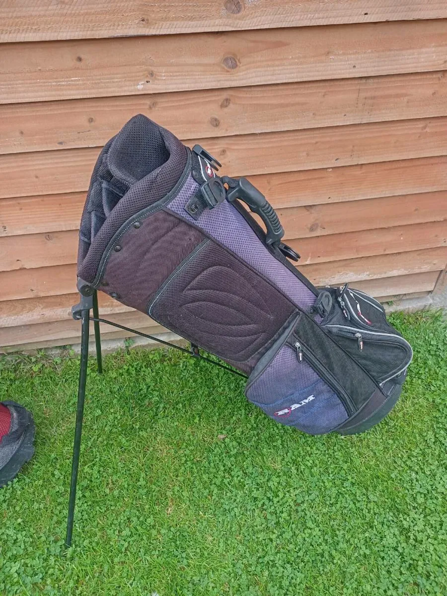 Two golf bags with stands. - Image 3