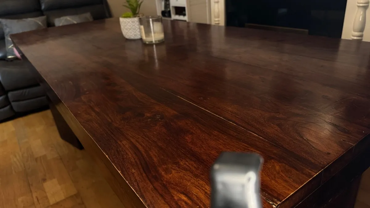 Beautiful Solid Stained Oak Table - Image 3