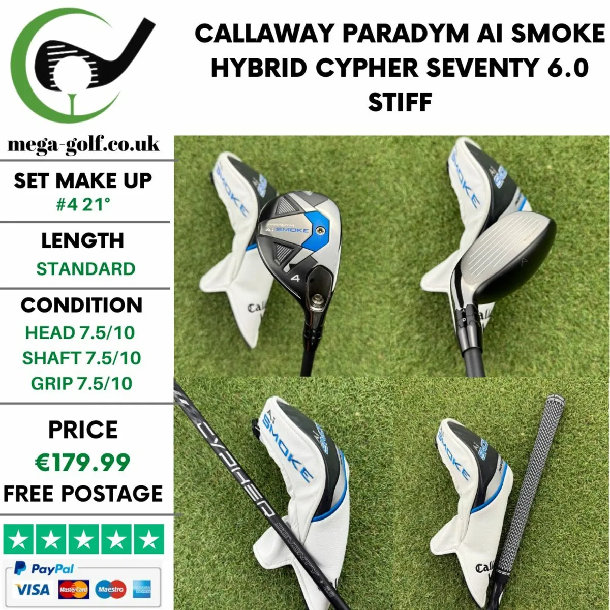 CALLAWAY PARADYM AI SMOKE HYBRID / #4 21° / STIFF - Image 1