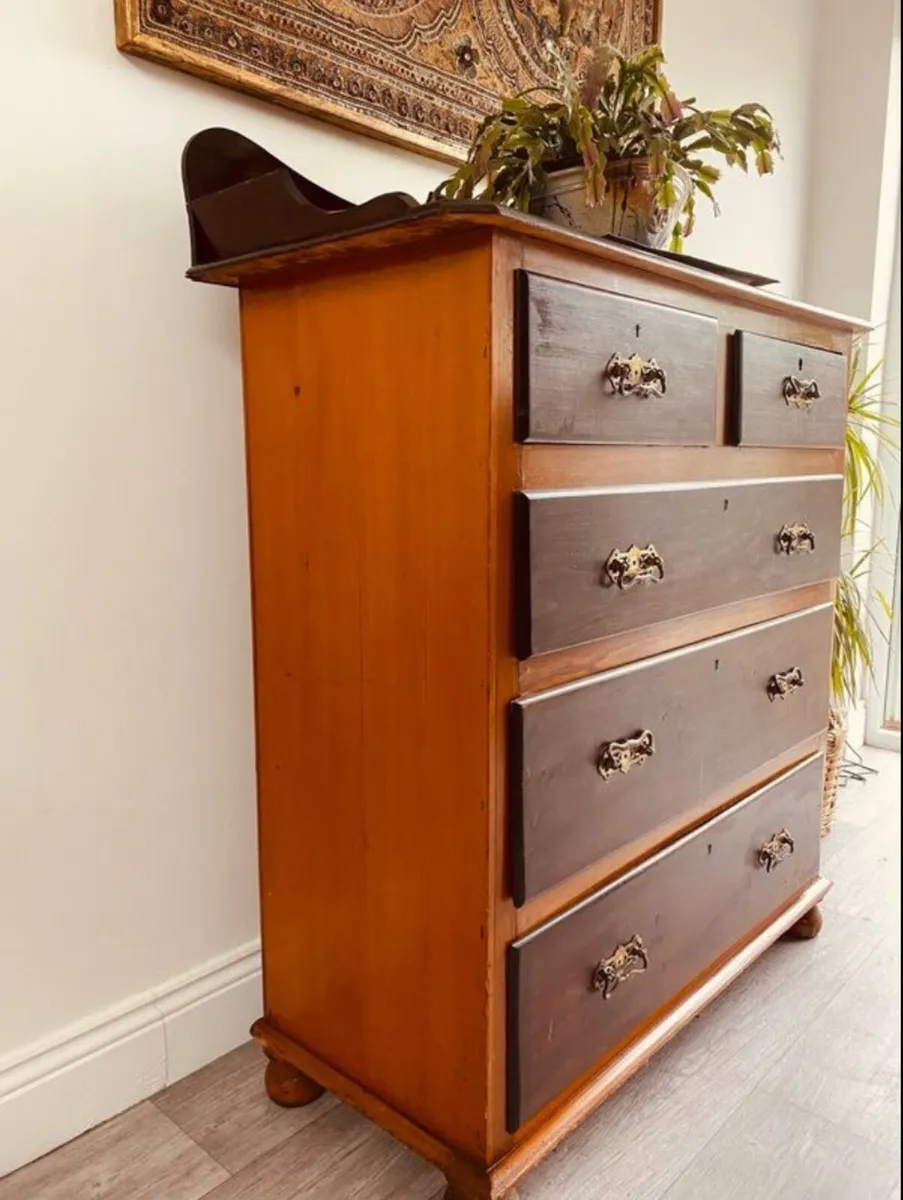 Antique Victorian Pine Chest of Drawers - Image 2