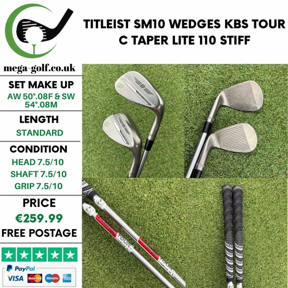 TITLEIST SM10 WEDGES AW 50°.08F & SW 54°.08M - Image 1