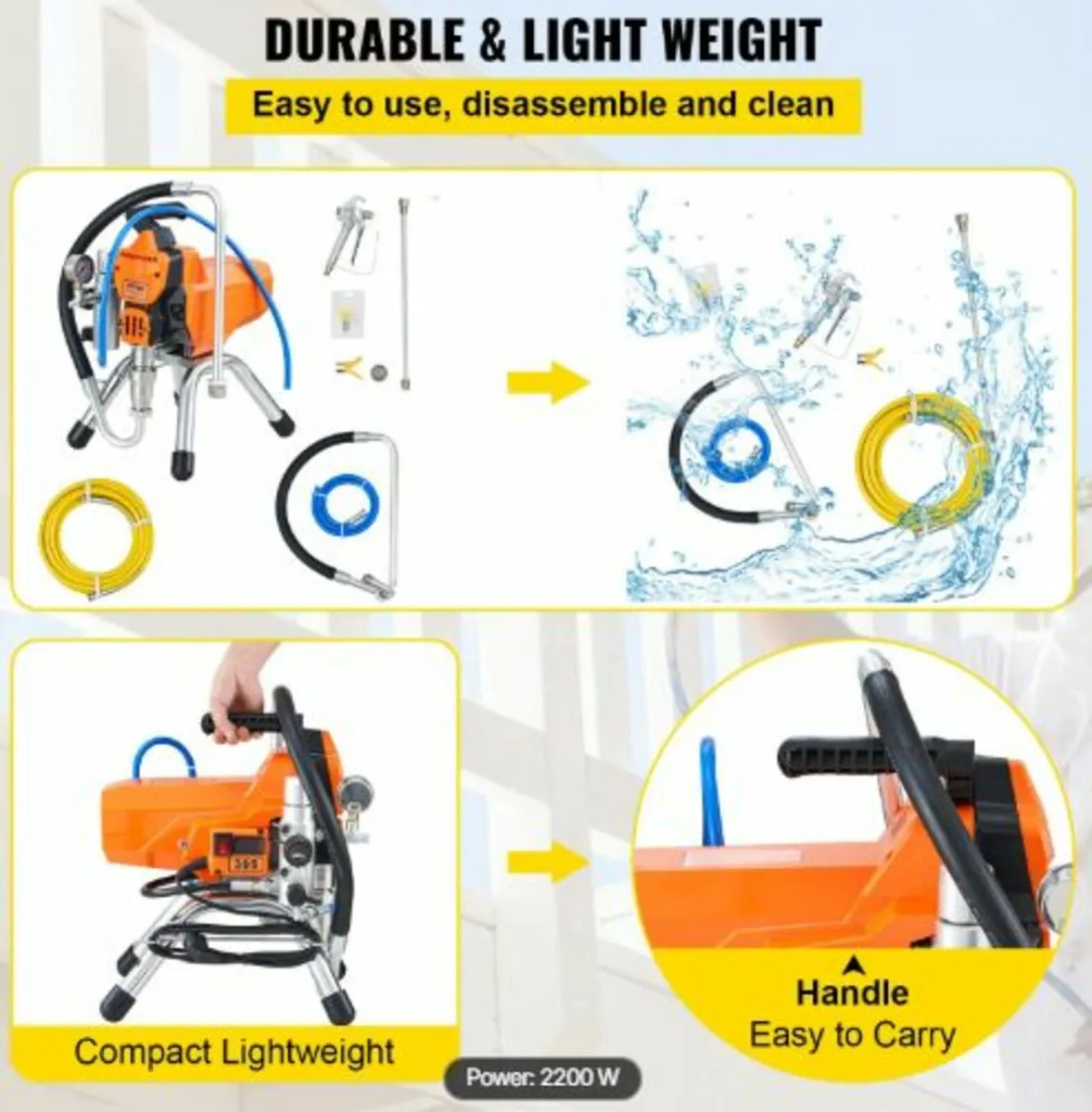 High Pressure Airless Sprayer Paint Spray Gun2200w - Image 3
