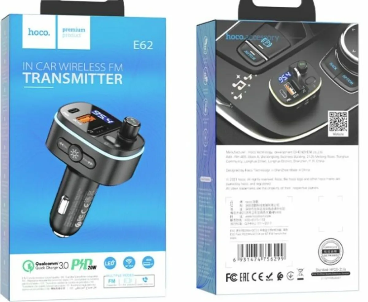 Hoco E62 Bluetooth Car Radio Transmitter With Fast - Image 2