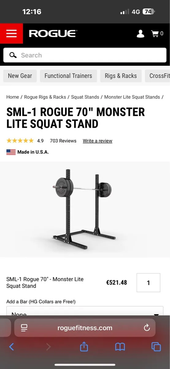 ROGUE PROFESSIONALLY BRANDED MONSTER SQUAT RACK - Image 1