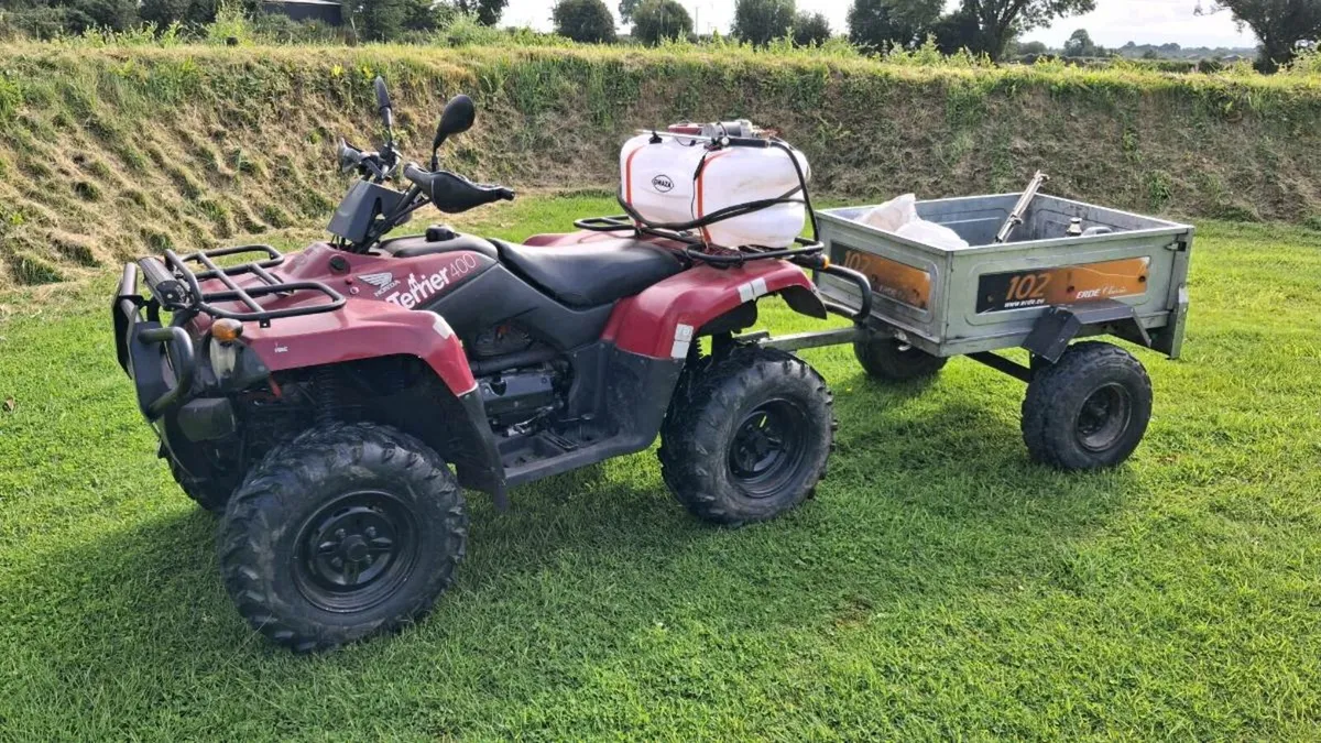 Idios 400 4×4 quad with tipping trailer/sprayer - Image 4