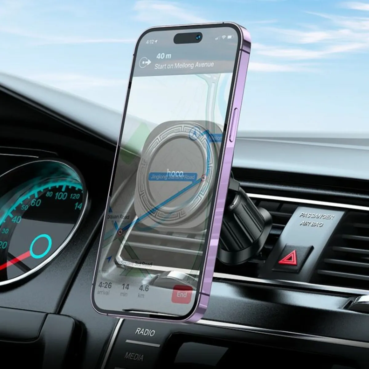 Magnetic Car Phone Holder Vent Mounted Hoco H28 - Image 3