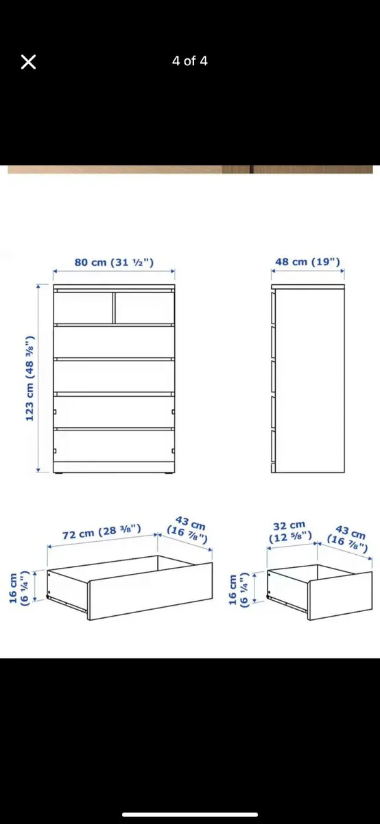 MALM Chest of 6 drawers IKEA - Image 1