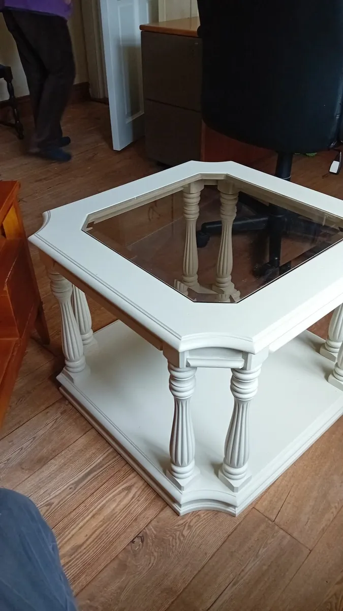 Glass top coffee table