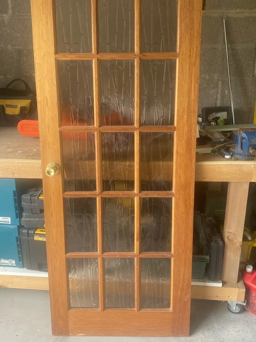 4 vintage teak interior doors - Image 1