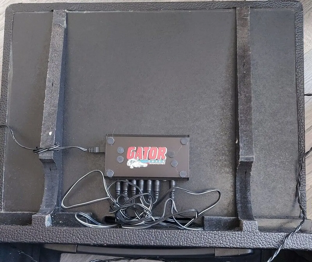 Electric guitar pedals in tote - Image 4