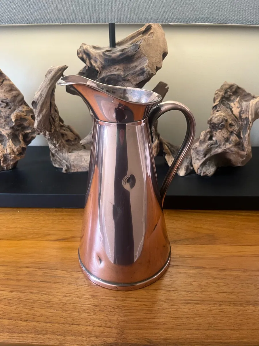 Antique J.S & S England Copper Willow Jug - Image 2