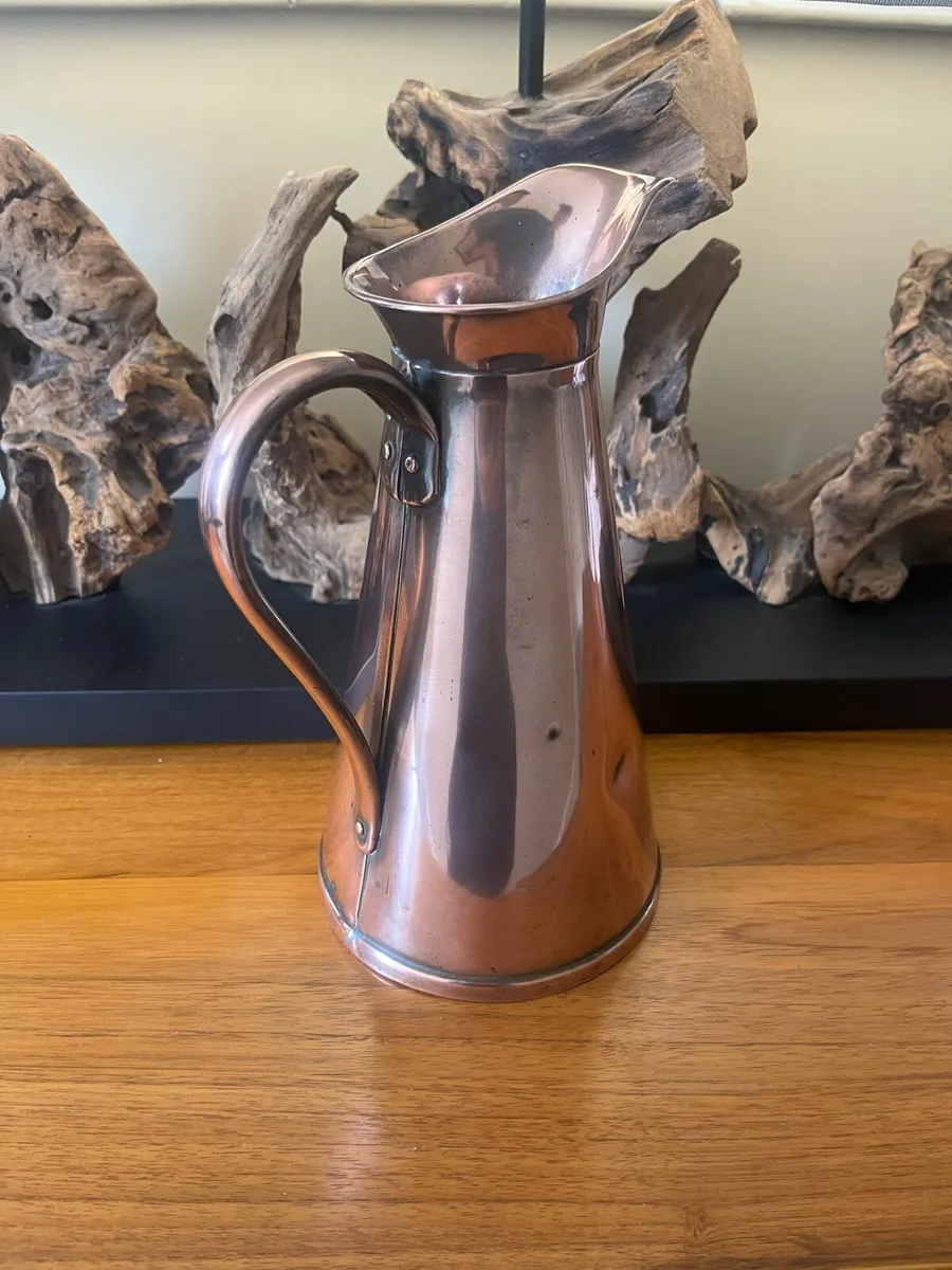 Antique J.S & S England Copper Willow Jug - Image 4
