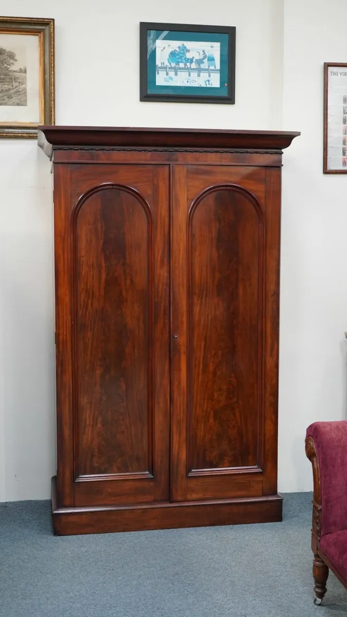 1816 Antique Irish Mahogany Linen Press - Image 1