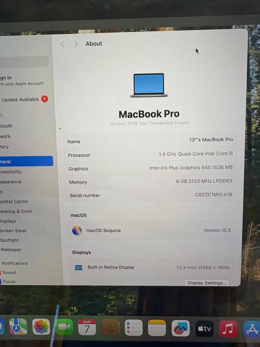 Apple MacBook Pro 2019 Touch Bar 13in 8g RAM/256GB - Image 3