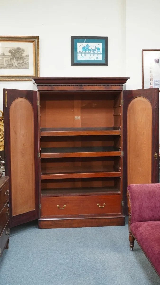 1816 Antique Irish Mahogany Linen Press - Image 3