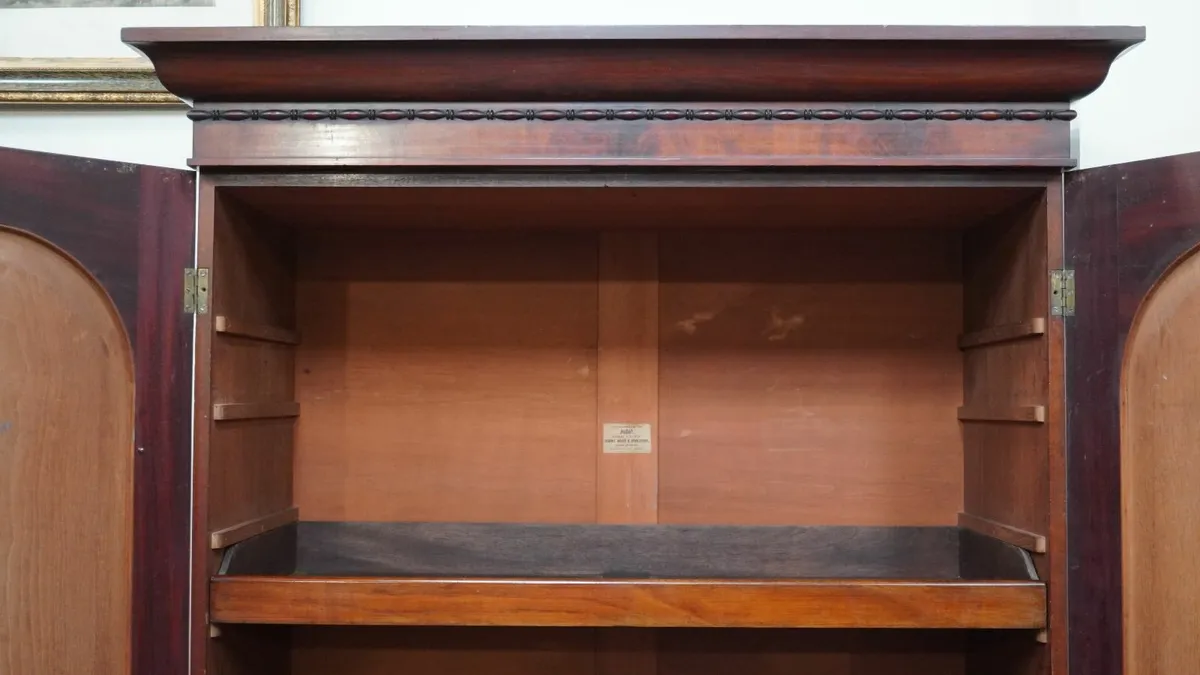 1816 Antique Irish Mahogany Linen Press - Image 4