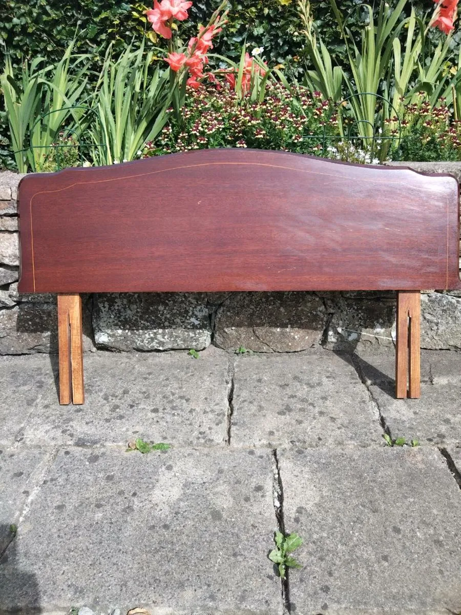Inlaid Mahogany headboard - Image 2