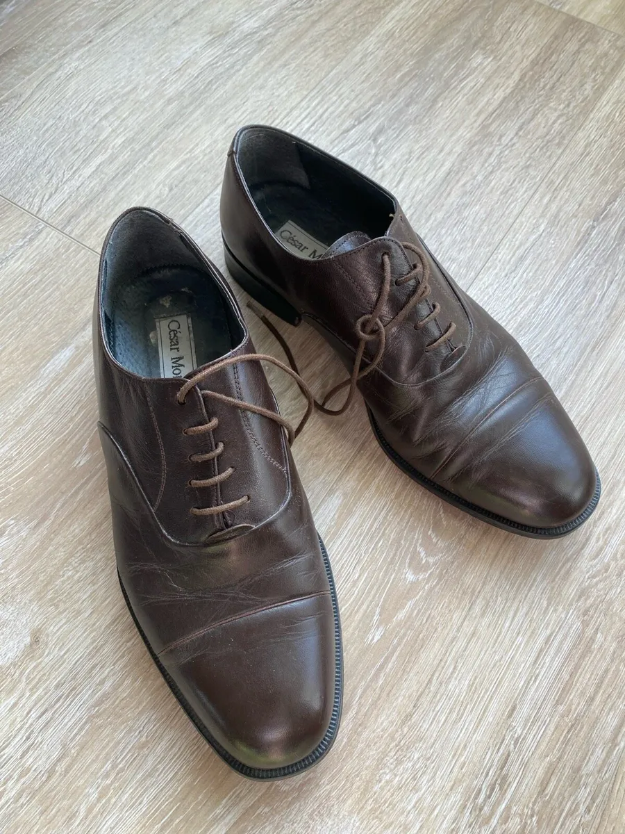 Men’s dark brown Leather shoes - Image 1