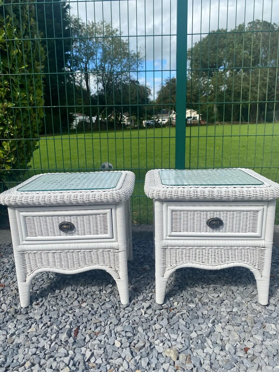 2 mini bed side tables and chair - Image 1