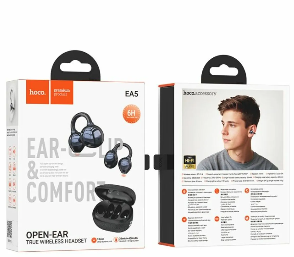 Clip On Wireless Bluetooth Earphones Hoco EA5 - Image 1