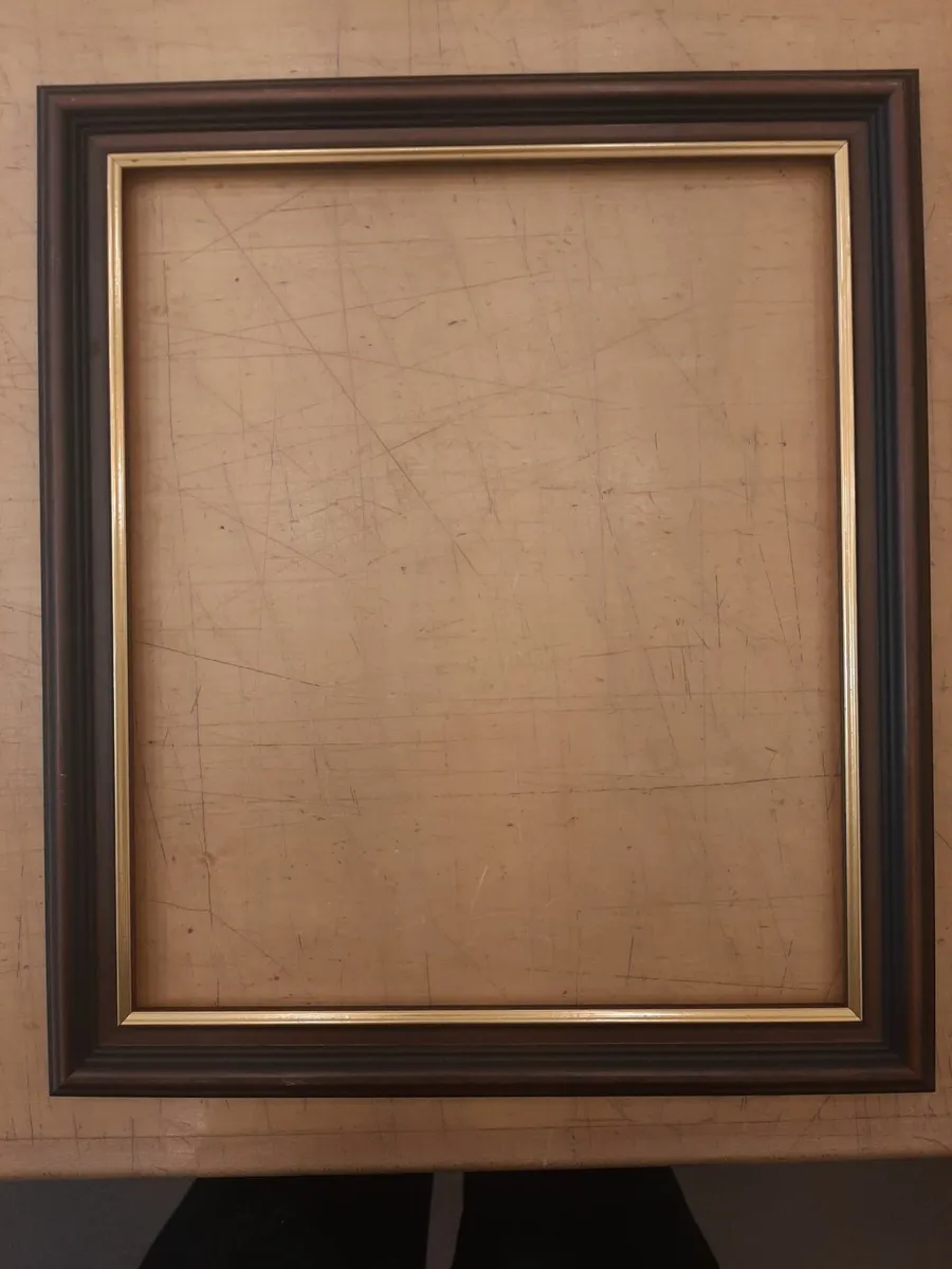 3 empty solid wood mahogany finish frames. - Image 2