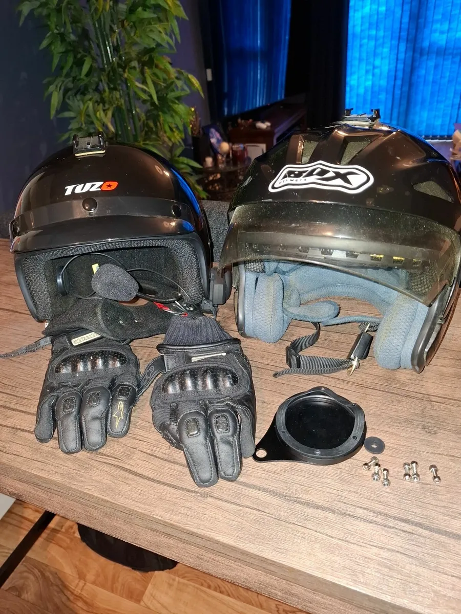 Motorbike Helmets  with Bluetooth speaker, tax dis - Image 1
