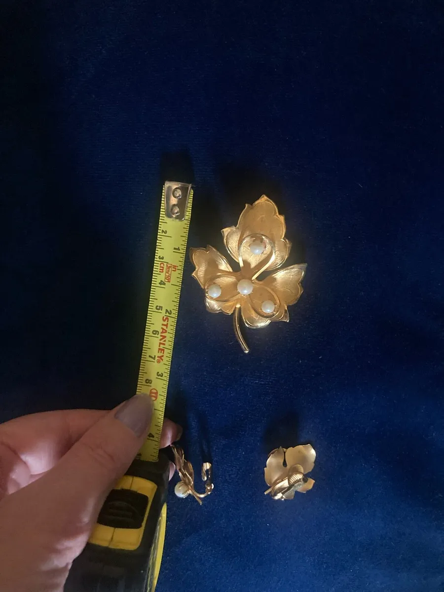 Vintage Brooch & Earrings - Image 2