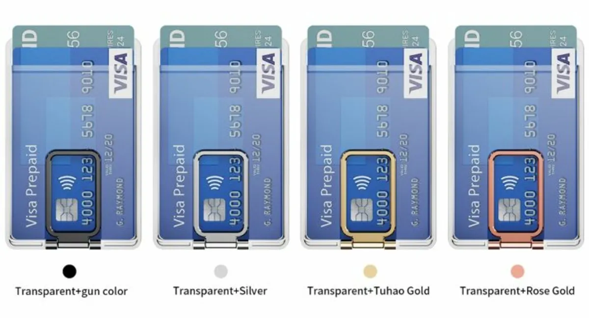 crystal clear phone wallet with stand - Image 1