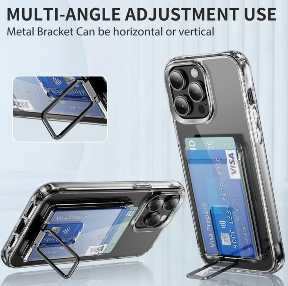 crystal clear phone wallet with stand - Image 3